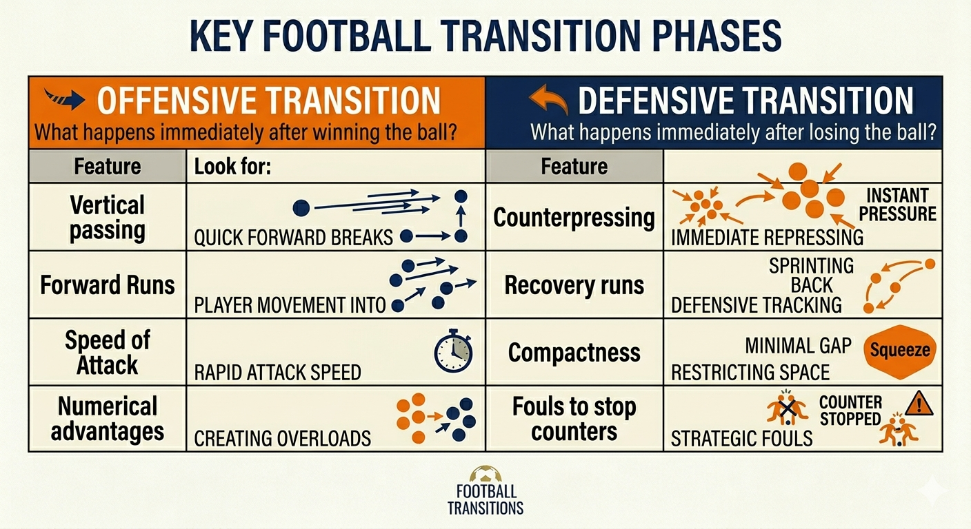 offensive and defensive transitions in football