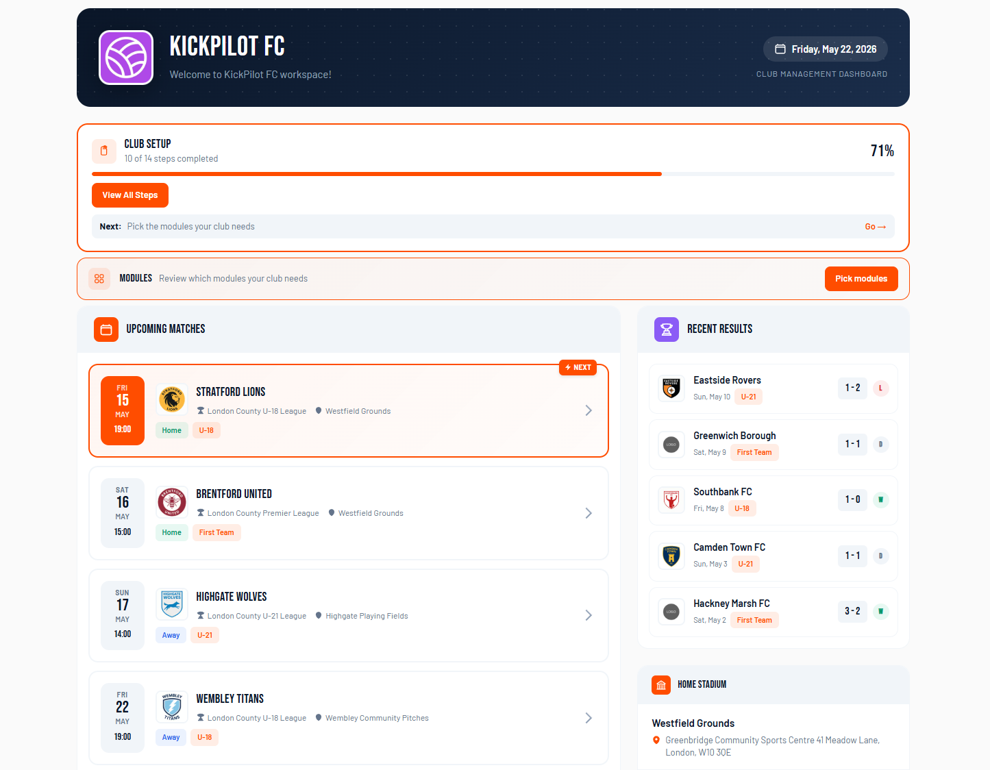 Kickpilot - football management software